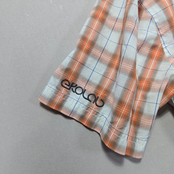 Helly Hansen Ekolab Plaid Short Sleeve Button Up Shirt Mens Medium - Picture 5 of 9